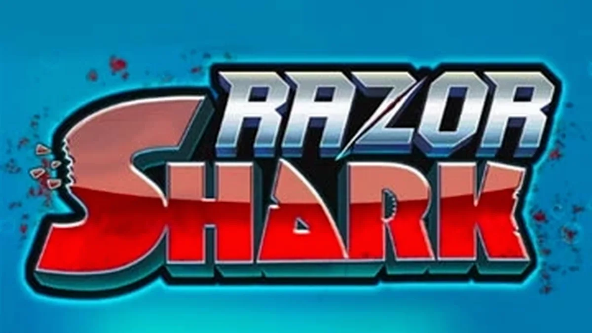 Tampilan layar permainan slot Razor Shark yang penuh warna dengan tema hiu.